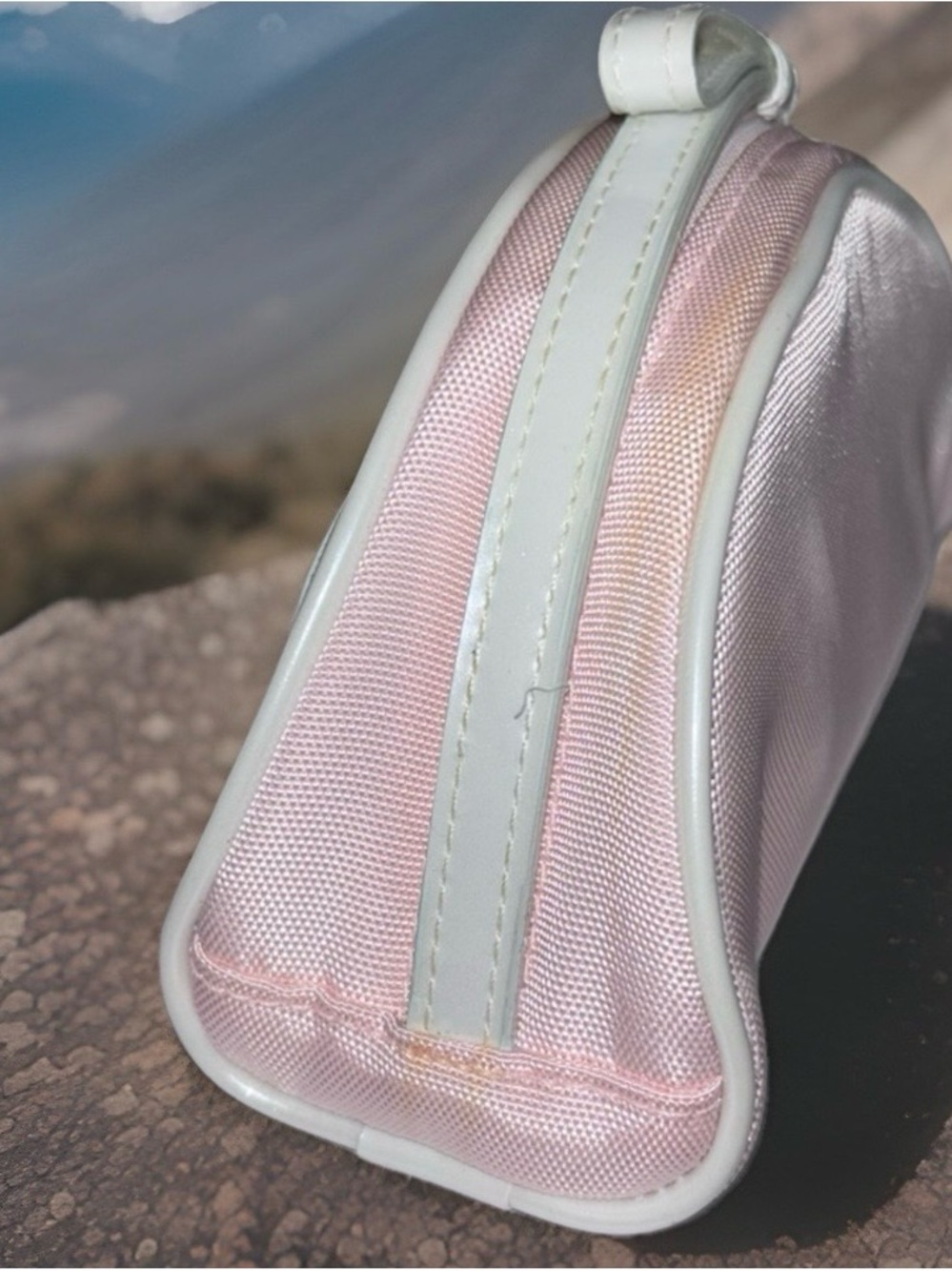 Christian Dior Pink/White Nylon #2 Trousse with Patent Bow Detail - Picture 5 of 10